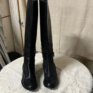Michael Kors Black Leather Knee-High Boots
